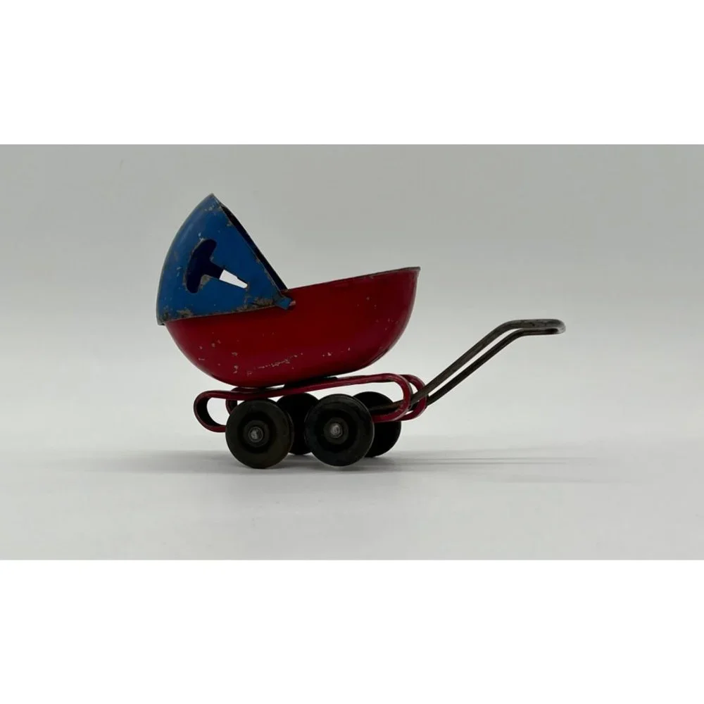 Vintage Wyandotte Tiny Toy Baby Stroller 1930's 6" Long - Picture 5 of 8